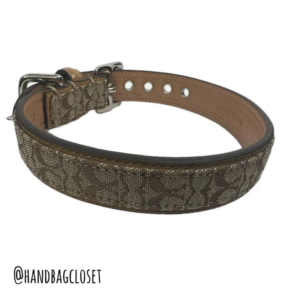 Coach Signature Light Brown Tan Leather Vintage Size S  Small 11-13” Dog Collar